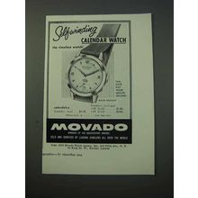 1953 Movado Calendolux Watch Ad - Self-Winding