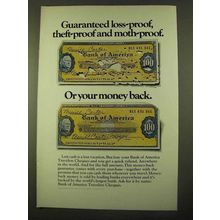 1970 Bank of America Travelers Cheques Ad - Loss-Proof