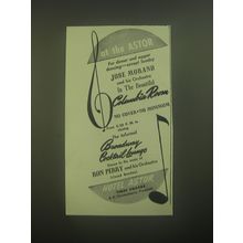 1945 Hotel Astor Ad - At the Astor for Dinner and supper dancing Jose Morand