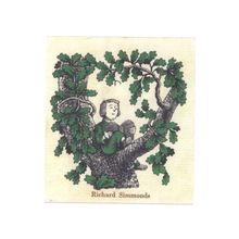 Old Bookplate For Richard Simmonds Reading Book In Tree Postcard