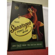 1950s 'TAKE SANATOGEN TONIC WINE' unused reproduction advertising postcard =