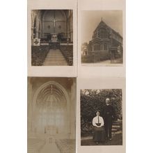 Unidentified Church & Priest 4x London Old Real Photo Postcard s