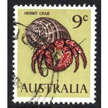 AUSTRALIA 1966: MARINE LIFE DEFINITIVES - 9c HERMIT CRAB USED (G2)