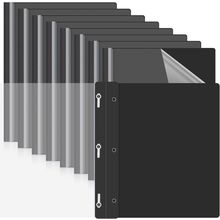 Teling 48 Pcs Clear Front Report Covers with Prongs Plastic Presentation Folders