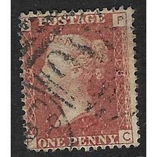 GB 1858 QUEEN VICTORIA 1d RED PLATE 185 USED SG43 / 44 " FC "