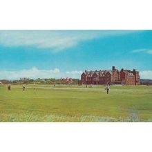 Marine Hotel Troon Golf Links Course Players On Putting Green 1970s Postcard