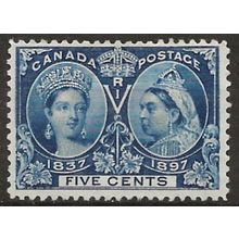 Canada 1897 SG126 5c Deep Blue Mint No Gum ..