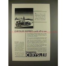 1930 Chrysler 77 Town Sedan Car Ad - Pride All its Own!