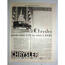 1930 Chrysler 77 Town Sedan Car Ad - Proves What it Is