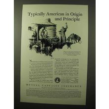 1930 Mutual Casualty Insurance Ad - American in Origin