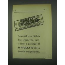1931 Wrigley's Spearmint Gum Ad - A Nickel is a Nickel