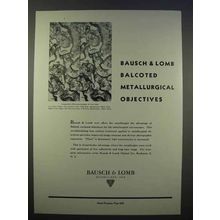 1946 Bausch & Lomb Balcoted Metallurgical Objectives Ad