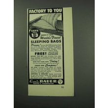 1959 Eddie Bauer Sleeping Bags Ad - Factory to You