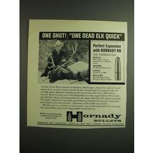 1962 Hornady RN Round Nose Bullets Ad - One Dead Elk Quick