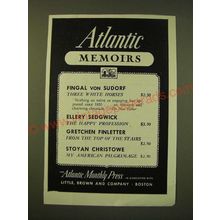 1947 Atlantic Monthly Press Ad - Atlantic Memoirs