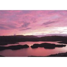 Loch Plocropol Outer Hebrides Purple Evening Sunset Postcard
