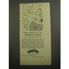 1956 Angostura Bitters Ad - art by Virgil Partch - The chef's low on Angostura