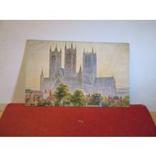 LINCOLN CATHEDRAL. unused antique postcard by Hildesheimer =