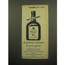 1960 Dry Fly Sherry Advertisement - A gracious welcome to your guests