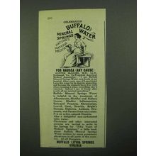 1922 Buffalo Lithia Springs Mineral Water Ad - Nausea