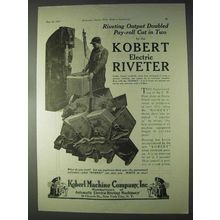 1922 Kobert Electric Riveter Ad - Output Doubled