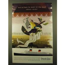 1954 French Line Cruise Ad - Minute You Step Aboard