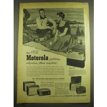1952 Motorola Portable Radios Ad - Escort, Town and Country, Playmate Jr.