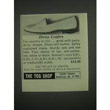 1974 The Tog Shop Loafer Shoes Advertisement - Dressy Loafers
