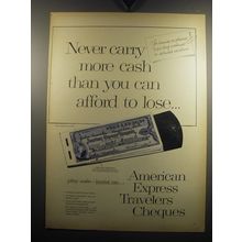 1957 American Express Travelers Cheques Ad - Never Carry more cash