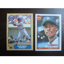 Two (2) Darnell Coles Baseball Cards - See Pictures and Description Below