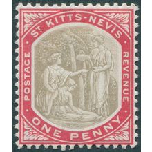St Kitts-Nevis 1906 1d grey-black & carmine SG13 unused