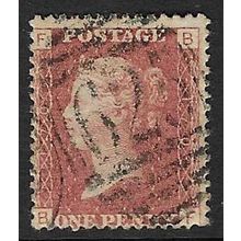 GB 1858 QUEEN VICTORIA 1d RED PLATE 170 USED SG43 / 44 " BF "