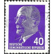 DDR, Walter Ernst Paul Ulbricht, 2nd president, blue-violet 1963, 40pf, #4