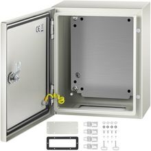NEMA Steel Enclosure, 12 x 10 x 6'' NEMA 4X Steel Electrical Box, IP66 Water...