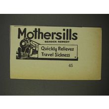 1940 Mothersills Seasick Remedy Ad - Quickly Relieves