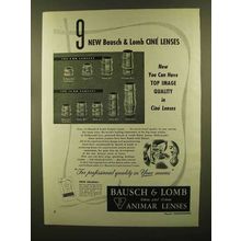 1950 Bausch & Lomb Animar Lens Ad - 25mm, 37.5mm +