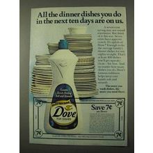 1972 Dove for Dishes Ad - All The Dishes You Do