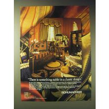 1989 Schumacher Fabrics, Wallcoverings and Floorcoverings Ad