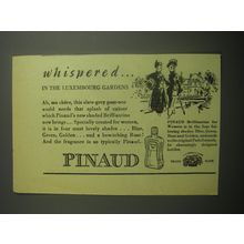 1948 Pinaud Brilliantine Ad - whispered in the Luxembourg gardens