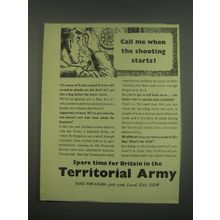 1949 Territorial Army Ad - Call me when the shooting starts
