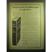 1945 Simon and Schuster Book Ad - A Treasury of Satire by Edgar Johnson