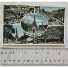 vintage postcard Edinburgh, multiview