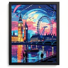 London Wall Art Colourful London Skyline Picture Cityscape Art Big Ben Print (2)