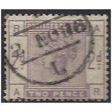 1883 SG189 2d Lilac Fine Used Check Letters "RA".