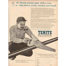 eastman chemical products 1954 tenite plastic pipe cement vintage ad