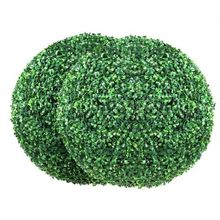 Artificial Topiaries Boxwood Trees, 16 Tall (2 Pieces), Ball-Shape Faux Topi...