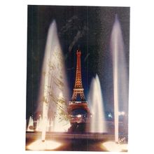 EIFFEL TOWER AT NIGHT, PARIS, FRANCE used postcard not posted #