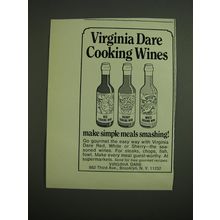 1971 Virginia Dare Cooking Wines Ad - Make simple meals smashing