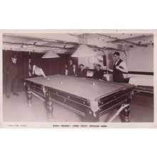 HMS Nelson Ship Billiard Table Chief Petty Officers Mess Military Old Postcard