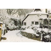 Knaresborough Waterbag Bank at Christmas Snow Large Postcard